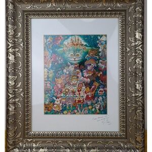 Bill Bell Double Signed & Matted Tea Party 2 Alice In Wonderland Art Print